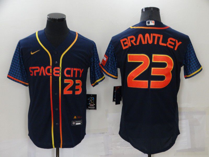 Men Houston Astros #23 Brantley Blue City Edition Elite Nike 2022 MLB Jerseys